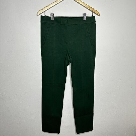 Tory Burch Dark‎ Green Trouser Pants Sz 4 Skinny Fit Mid Rise Work Wear - Picture 1 of 14